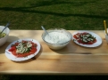 Wiosenne nowalijki i grill w ogrodzie